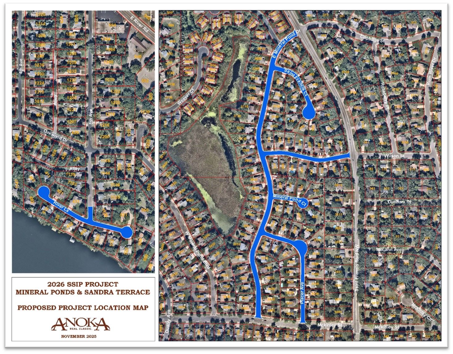 2026 Street Surface Improvement Project Map